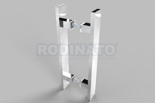 Puxador H Duplo para Porta de Correr | 40 a 100 cm